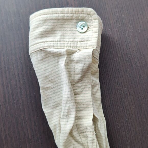 Calvin Klein Silk Blend Micro Stripe Green and White Button Down Size S - Picture 7 of 9